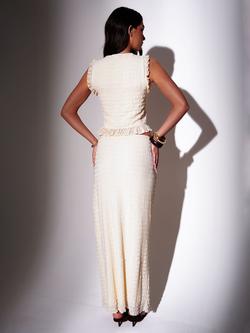 South Beach Textured Maxi Skirt, Cream - view 2, Cream