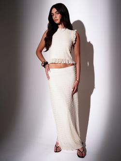 South Beach Textured Sleeveless Top, Cream - view 2, Cream