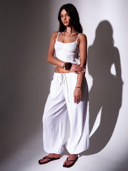 South Beach Balloon Trousers, Cream, Cream
