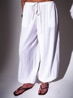 South Beach Balloon Trousers, Cream - view 2, Cream