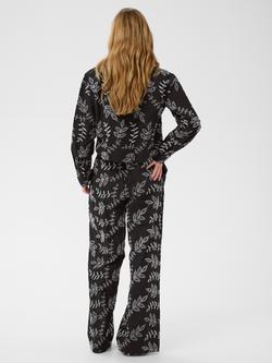 KAFFE Elora Embroidered Trousers, Black/Chalk - view 2, Black/Chalk