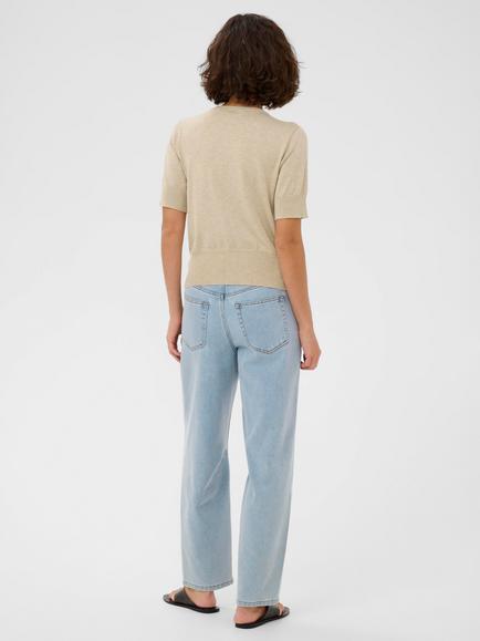 KAFFE Lizza Short Sleeve Cardigan, Feather Gray - view 2, Feather Gray