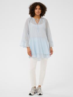 KAFFE Flora Ruffle Mini Dress, Nantucket Breeze