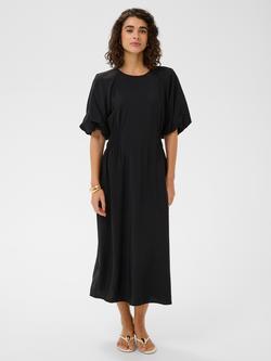 KAFFE Neema Smock Midi Dress containing LENZING™ ECOVERO™ Viscose, Black Deep, Black Deep