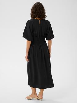 KAFFE Neema Smock Midi Dress containing LENZING™ ECOVERO™ Viscose, Black Deep - view 2, Black Deep