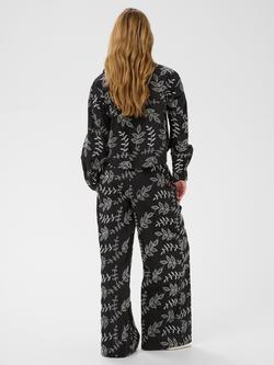 KAFFE Elora Embroidered Shirt, Black/Chalk - view 2, Black/Chalk