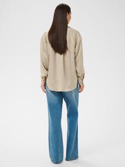 KAFFE Rory Relaxed Fit Satin Shirt - view 2, Feather Gray