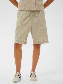 KAFFE Naya Stripe Shorts, Brindle/Turtledove, Brindle/Turtledove