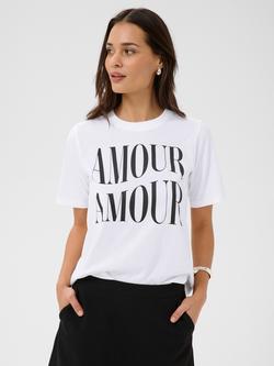 KAFFE Cherie Amour Graphic T-Shirt, Optical White, Optical White