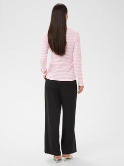 KAFFE Liddy Stripe Heart Top - view 2, Chalk/Pink Poppy