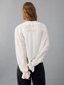 Mango Kids' Ona Ruffle Neck Blouse, White - view 2, White