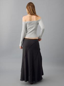 Mango Kids' Halterneck Ribbed Knit Top, Grey - view 2, Grey