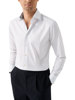 Eton Cotton Twill Shirt, White, White