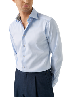 Eton Cotton Twill Shirt, Light Blue, Light Blue