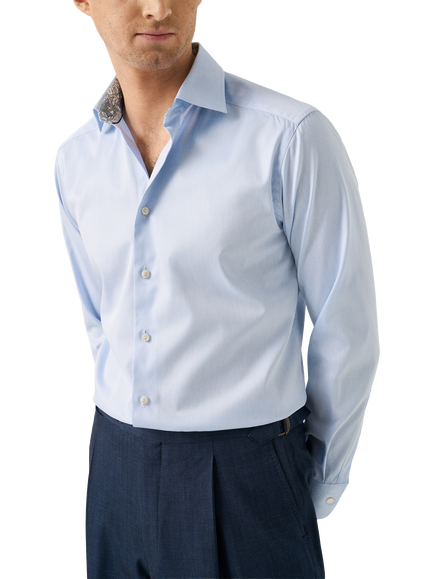Eton Cotton Twill Shirt, Light Blue, Light Blue