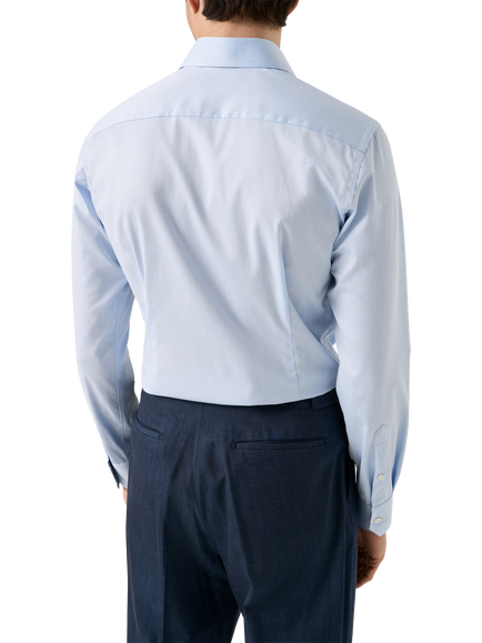 Eton Cotton Twill Shirt, Light Blue - view 2, Light Blue
