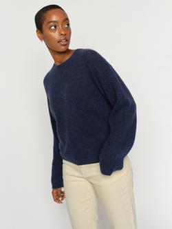 MOS MOSH Mape Crew Neck Wool Rich Jumper, Crown Blue