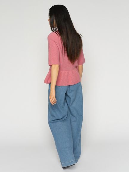 MOS MOSH Dagny Pleat Wide Leg Jeans, Light Blue - view 2, Light Blue