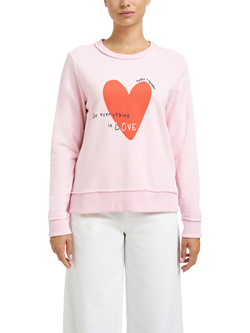Smith & Soul Crew Neck Heart Slogan Sweatshirt, Pink/Multi, Pink/Multi