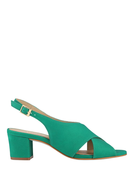 Jones Bootmaker Geenah Smart Leather Slingback Sandals, Green Nubuck