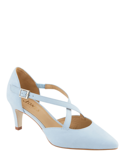Jones Bootmaker Ysa Leather Stiletto Heel Court Shoes - view 2, Pale Blue