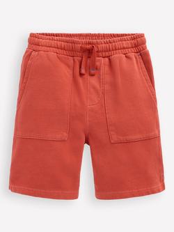Mini Boden Kids' Cotton Garment Dye Sweat Shorts, Burnt Sienna, Burnt Sienna
