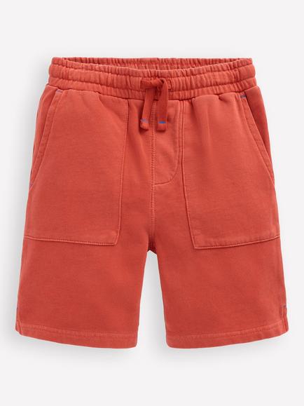 Mini Boden Kids' Cotton Garment Dye Sweat Shorts, Burnt Sienna, Burnt Sienna