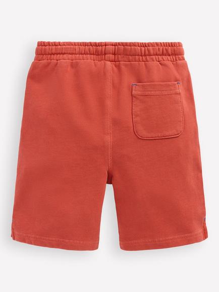 Mini Boden Kids' Cotton Garment Dye Sweat Shorts, Burnt Sienna - view 2, Burnt Sienna