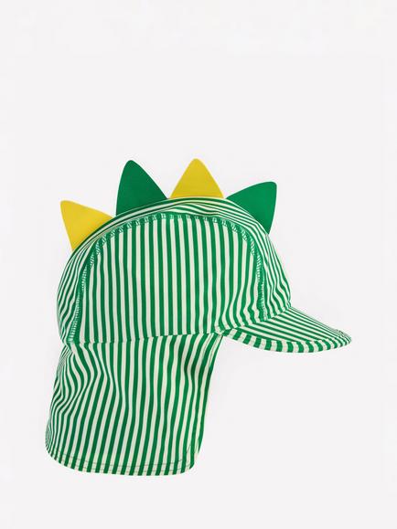 Mini Boden Kids' Fun Sun Safe Hat, Aloe Green Dino, Aloe Green Dino
