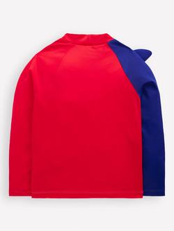 Mini Boden Kids' Sun Safe Fun Rash Vest, Mars Red Shark - view 2, Mars Red Shark