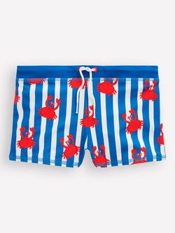 Mini Boden Kids' Swim Shorts, Coconut Milk Crab, Coconut Milk Crab