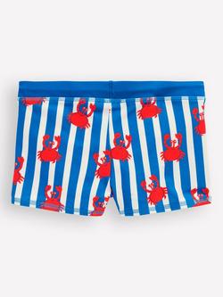 Mini Boden Kids' Swim Shorts, Coconut Milk Crab - view 2, Coconut Milk Crab