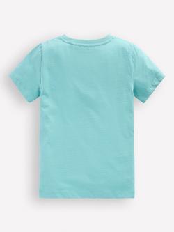 Mini Boden Kids' Cotton Glow-In-tha-Dark T-Shirt, Nile Blue Sharks - view 2, Nile Blue Sharks