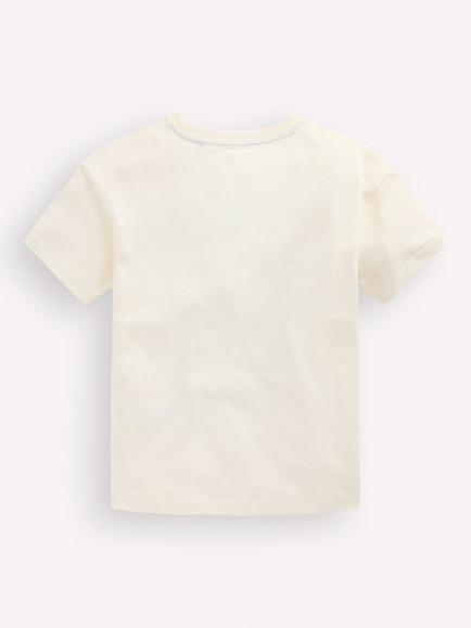 Mini Boden Kids' Relaxed Short Sleeve Graphic Print T-Shirt, Sardine Can - view 2, Sardine Can