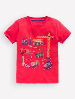 Mini Boden Kids' Superstitch T-Shirt, Sienna Construction, Sienna Construction