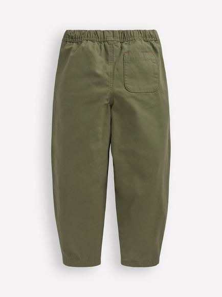Mini Boden Kids' Pull-on Barrel Trousers - view 2, Four Leaf Clover