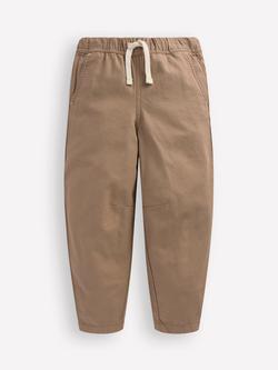 Mini Boden Kids' Pull-on Barrel Trousers, Greige