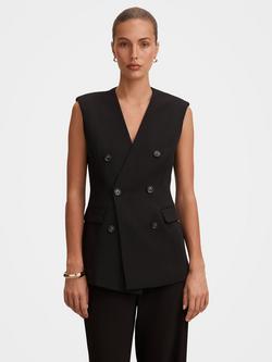 Forever New Myra Sleeveless Blazer, Black, Black