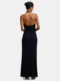 Forever New Petite Abby Halterneck Maxi Dress, Navy - view 2, Navy