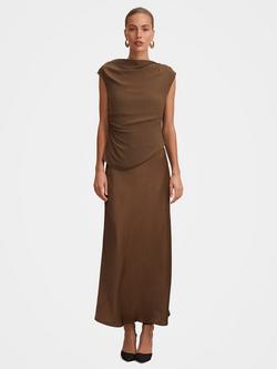 Forever New Aurora 2-in-1 Slip Midi Dress, Dark Olive, Dark Olive