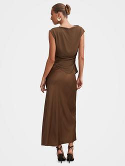 Forever New Aurora 2-in-1 Slip Midi Dress, Dark Olive - view 2, Dark Olive