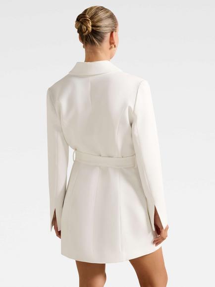 Forever New Christine Blazer Mini Dress, Porcelain - view 2, Porcelain