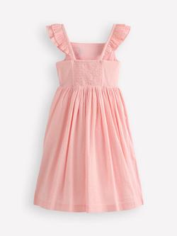 Mini Boden Kids' Annalisa Embroidered Flutter Sleeve Dress, Shells - view 2, Shells