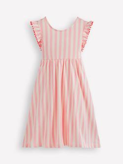 Mini Boden Kids' Bow Back Jersey Dress, Pink Stripe, Pink Stripe