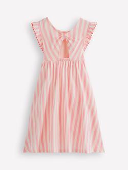 Mini Boden Kids' Bow Back Jersey Dress, Pink Stripe - view 2, Pink Stripe