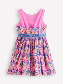 Mini Boden Kids' Multi Strap Flare Dress, Pink Garden Floral - view 2, Pink Garden Floral