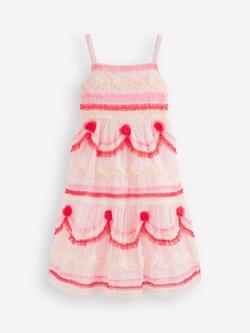 Mini Boden Kids' Tiered Cake Tulle Dress, Chalk Pink Cake, Chalk Pink Cake