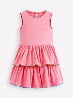 Mini Boden Kids' Tiered Jersey Sun Dress, Bubblegum Pink, Bubblegum Pink