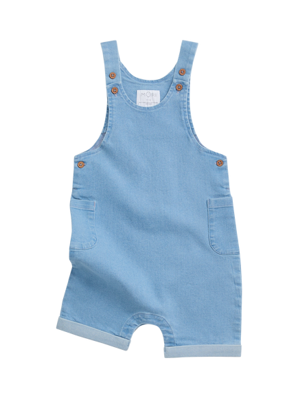 MORI Baby Denim Dungarees, Denim Blue, Denim Blue