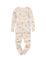 MORI Kids' Long Sleeve Printed Pyjama Set, Easter Cream